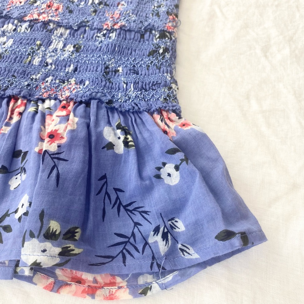 ASTR The Label  Anais Floral Smocked Dress Tiered Blue - Picture 5 of 16